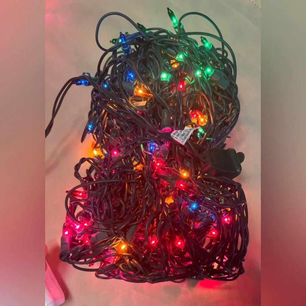 150 Count Multi-Color 4 x 6' Mini Net Christmas Lights‎ Green Wire NEW